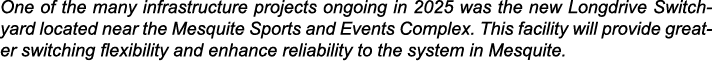 One of the many infrastructure projects ongoing in 2025 was the new Longdrive Switchyard located near the Mesquite Sp...