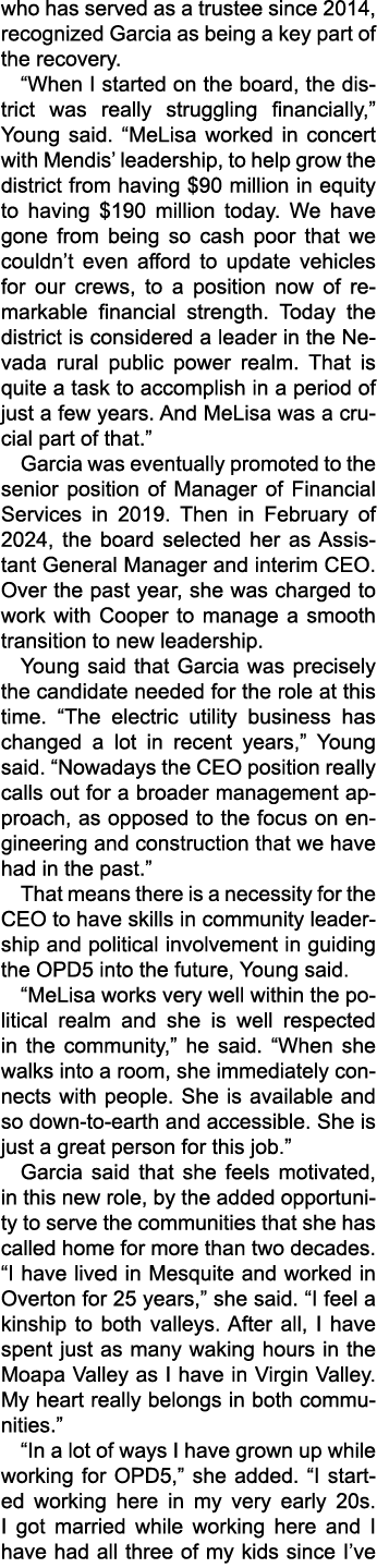 who has served as a trustee since 2014, recognized Garcia as being a key part of the recovery. “When I started on the...